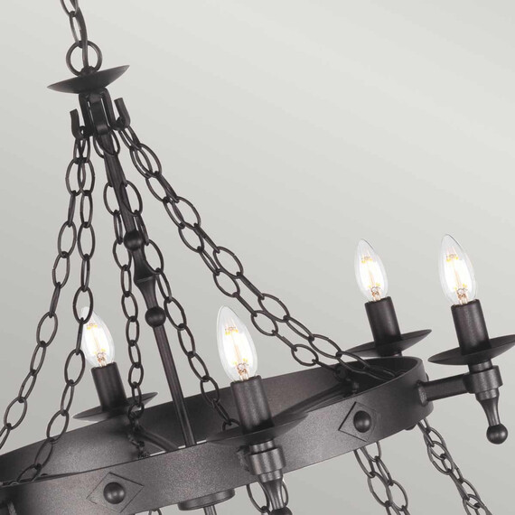 Полилей Warwick 18xE14 Graphite Black Elstead Lighting WR18-GRAPHITE | Osvetlenieto.bg