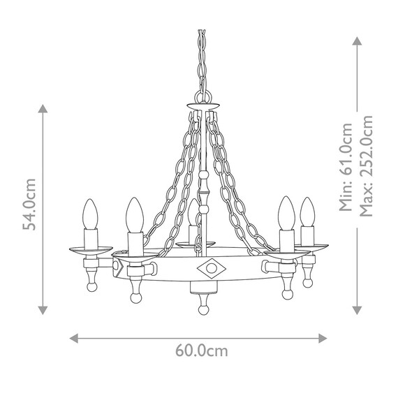Полилей Warwick 5xE14 Graphite Black Elstead Lighting WR5-GRAPHITE | Osvetlenieto.bg