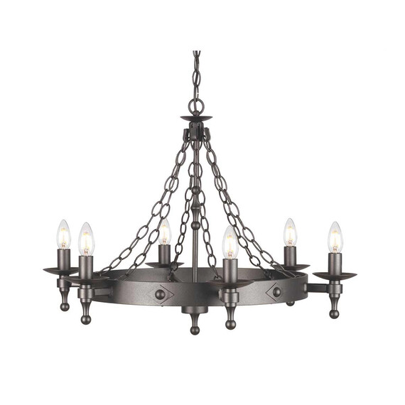 Полилей Warwick 6xE14 Graphite Black Elstead Lighting WR6-GRAPHITE | Osvetlenieto.bg
