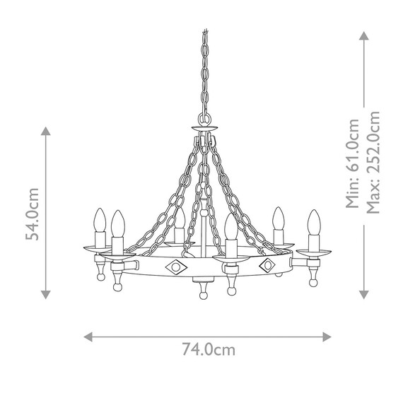 Полилей Warwick 6xE14 Graphite Black Elstead Lighting WR6-GRAPHITE | Osvetlenieto.bg