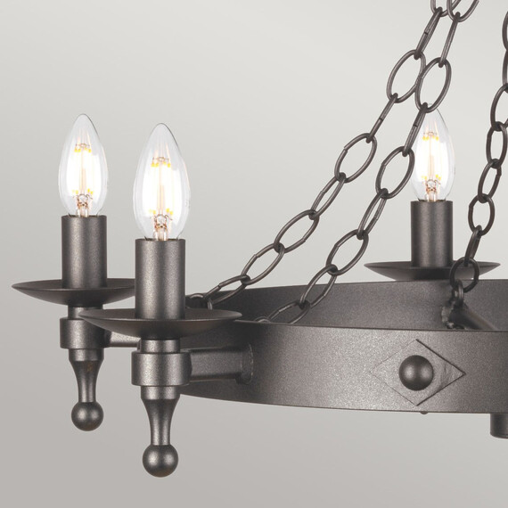 Полилей Warwick 6xE14 Graphite Black Elstead Lighting WR6-GRAPHITE | Osvetlenieto.bg