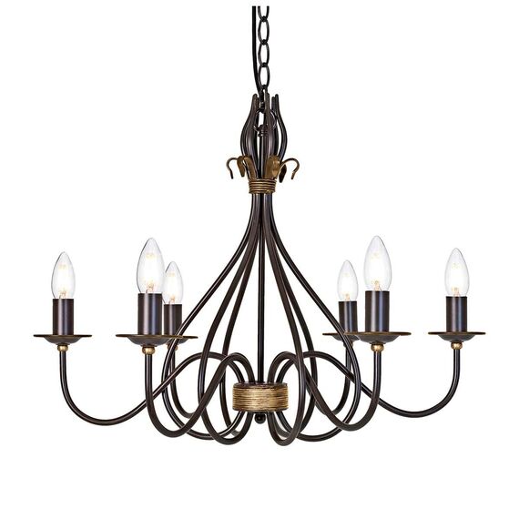 Полилей Windermere 6xE14 Rust Gold Elstead Lighting WM6 | Osvetlenieto.bg