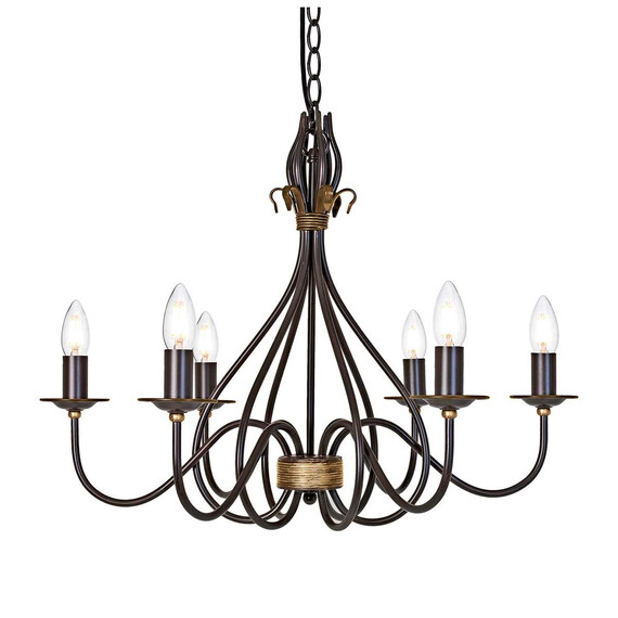 Полилей Windermere 6xE14 Rust Gold Elstead Lighting WM6 | Osvetlenieto.bg