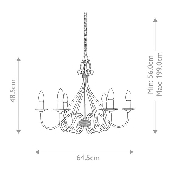 Полилей Windermere 6xE14 Rust Gold Elstead Lighting WM6 | Osvetlenieto.bg