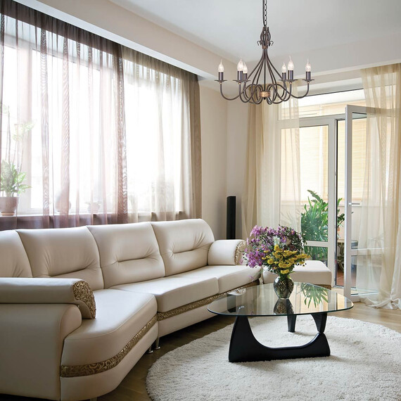 Полилей Windermere 6xE14 Rust Gold Elstead Lighting WM6 | Osvetlenieto.bg