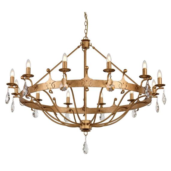 Полилей Windsor 12xE14 Gold Patina Elstead Lighting WINDSOR12-GOLD | Osvetlenieto.bg