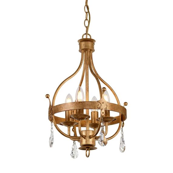 Полилей Windsor 4xE14 Gold Patina Elstead Lighting WINDSOR4-GOLD | Osvetlenieto.bg