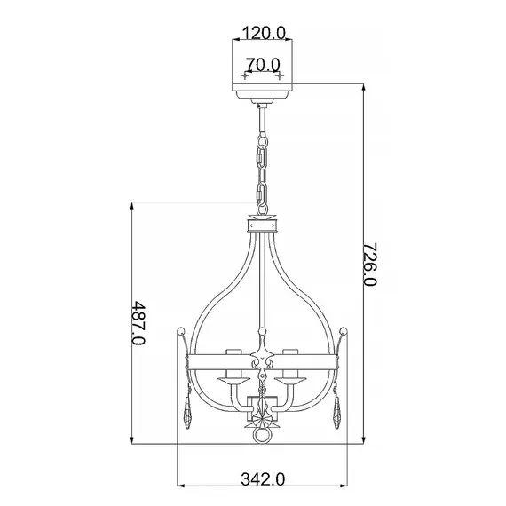 Полилей Windsor 4xE14 Gold Patina Elstead Lighting WINDSOR4-GOLD | Osvetlenieto.bg