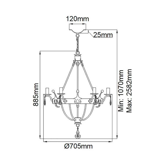 Полилей Windsor 6xE14 Gold Patina Elstead Lighting WINDSOR6-GOLD | Osvetlenieto.bg Полилей Windsor 6xE14 Gold Patina Elstead Lighting WINDSOR6-GOLD | Osvetlenieto.bg
