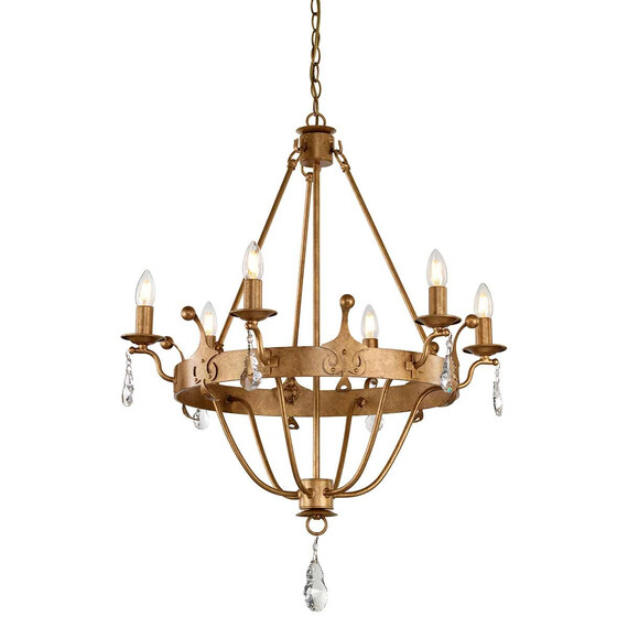 Полилей Windsor 6xE14 Gold Patina Elstead Lighting WINDSOR6-GOLD | Osvetlenieto.bg