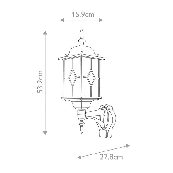 Външен аплик Wexford 1xE27 Up PIR Black Silver Elstead Lighting WX1-PIR | Osvetlenieto.bg Външен аплик Wexford 1xE27 Up PIR Black Silver Elstead Lighting WX1-PIR | Osvetlenieto.bg