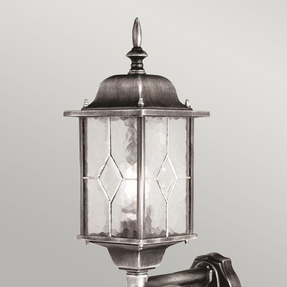 Външен аплик Wexford 1xE27 Up PIR Black Silver Elstead Lighting WX1-PIR | Osvetlenieto.bg