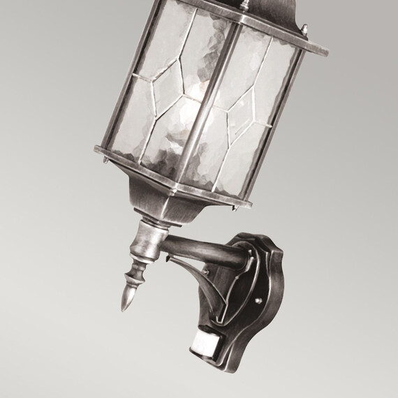 Външен аплик Wexford 1xE27 Up PIR Black Silver Elstead Lighting WX1-PIR | Osvetlenieto.bg