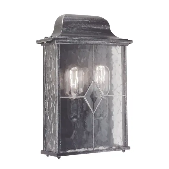 Външен аплик Wexford 2xE27 Half Lantern Black Silver Elstead Lighting WX7 | Osvetlenieto.bg