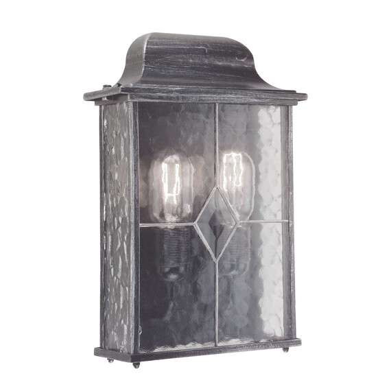 Външен аплик Wexford 2xE27 Half Lantern Black Silver Elstead Lighting WX7 | Osvetlenieto.bg