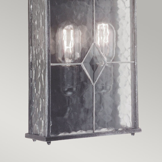 Външен аплик Wexford 2xE27 Half Lantern Black Silver Elstead Lighting WX7 | Osvetlenieto.bg