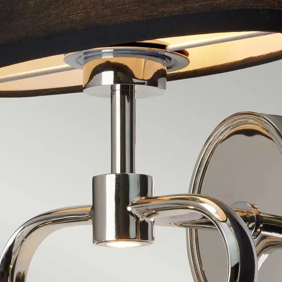 Аплик Falmouth 2 Light Polished Chrome Black Shade Elstead Lighting BATH-FALMOUTH-PC | Osvetlenieto.bg