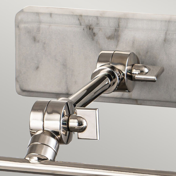 Аплик за картина Winchfield 2xE14 Medium Polished Nickel & White Marble Effect Elstead Lighting WINCHFIELD-PLM-PN-WM | Osvetlenieto.bg
