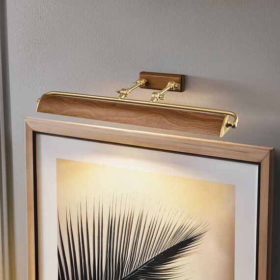 Аплик за картина Winchfield 4xE14 Large Aged Brass & Oak Effect Elstead Lighting WINCHFIELD-PLL-AB-OAK | Osvetlenieto.bg