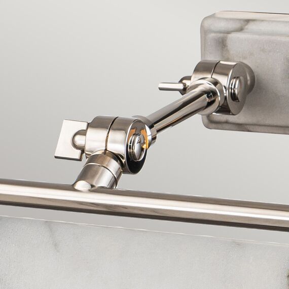 Аплик за картина Winchfield 4xE14 Large Polished Nickel & White Marble Effect Elstead Lighting WINCHFIELD-PLL-PN-WM | Osvetlenieto.bg