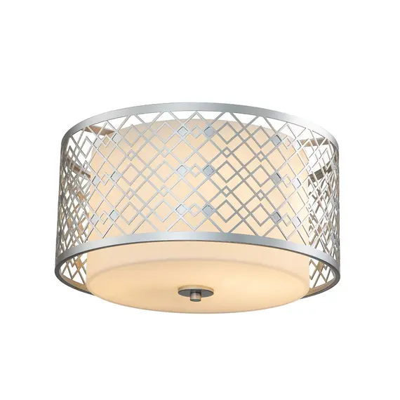 Плафон Ziggy 2xE27 Medium Lacquered Silver Elstead Lighting ZIGGY-F-M-LS | Osvetlenieto.bg