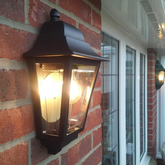 Външен аплик Deco Lane 1xE27 Half Black Elstead Lighting DECO-LANE7-BLACK | Osvetlenieto.bg