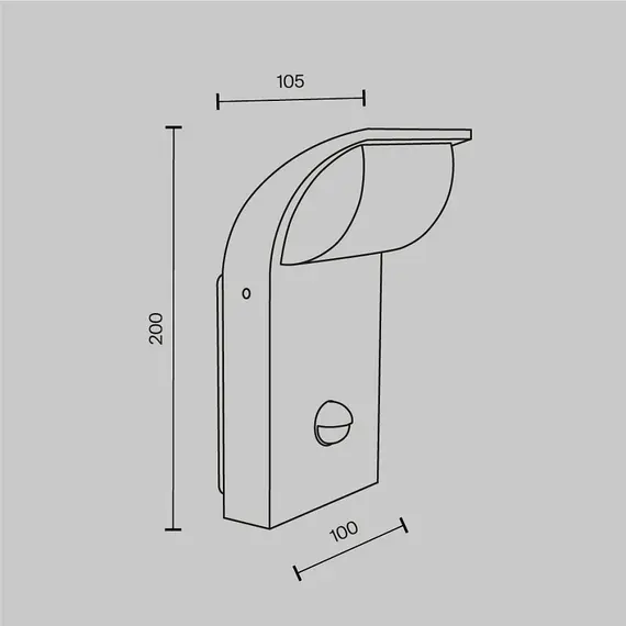 LED Фасаден аплик със сензор Stock O446WL-L7GF3KSR Maytoni 7W 3000K IP44 | Osvetlenieto.bg