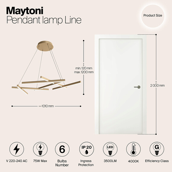 LED Полилей Line MOD016PL-L75MG4K Maytoni 75W 4000K | Osvetlenieto.bg