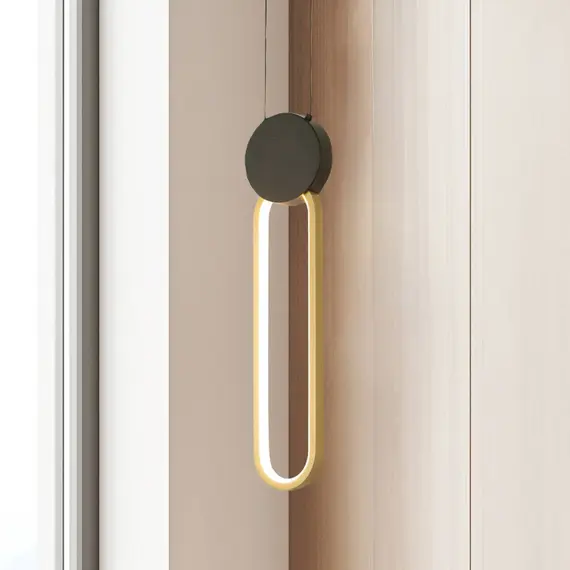 LED Полилей ZAMBELIS 23100 PENDANT LED LIGHT 13W 3000K ALUMINIUM-SILICON,BLACK-GOLD Dimmable Triac | Osvetlenieto.bg