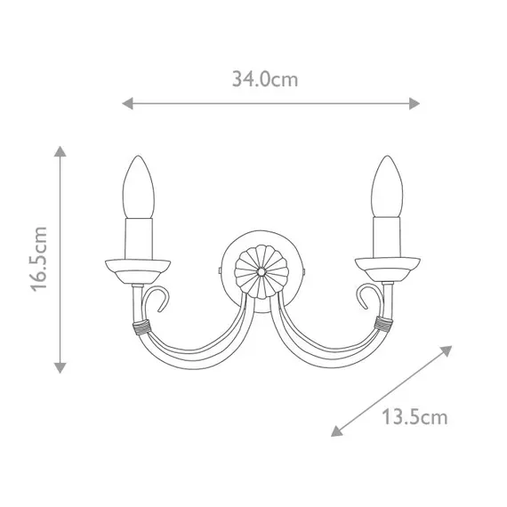 Аплик Chartwell 2xE14 Black Elstead Lighting CH2-BLACK | Osvetlenieto.bg