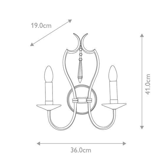 Аплик Pimlico 2xE14 Polished Nickel Elstead Lighting PM2-PN | Osvetlenieto.bg