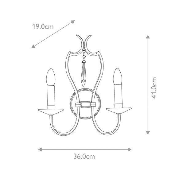 Аплик Pimlico 2xE14 Polished Nickel Elstead Lighting PM2-PN | Osvetlenieto.bg