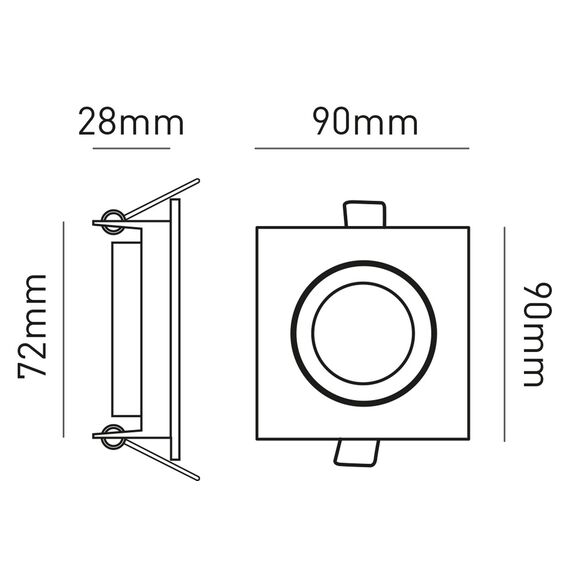 Бяла квадратна луна за вграждане SQUARE LD4SPTA01B 1xGU10 | Osvetlenieto.bg