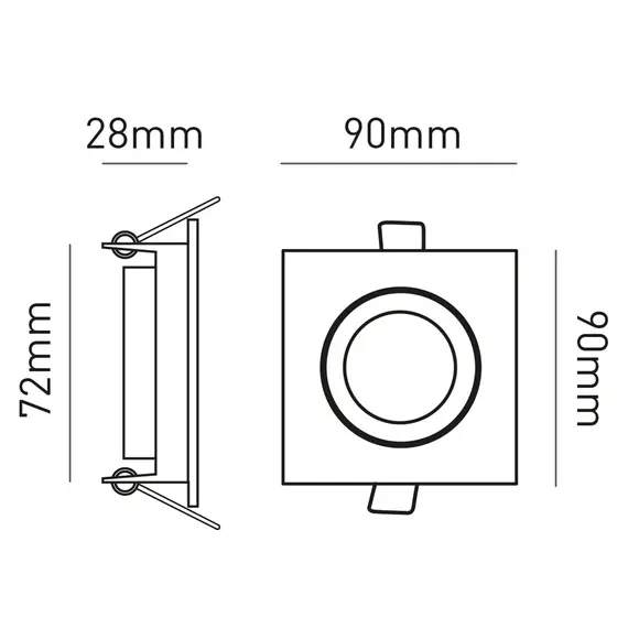 Бяла квадратна луна за вграждане SQUARE LD4SPTA01B 1xGU10 | Osvetlenieto.bg
