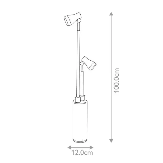 LED Градинска лампа Beta Double Head Post Spotlight Matt Silver GZ-BETA10 | Osvetlenieto.bg