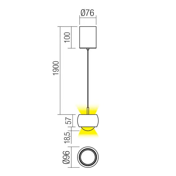 LED Пендел AVES 01-3547 Smarter 12W 3000K | Osvetlenieto.bg