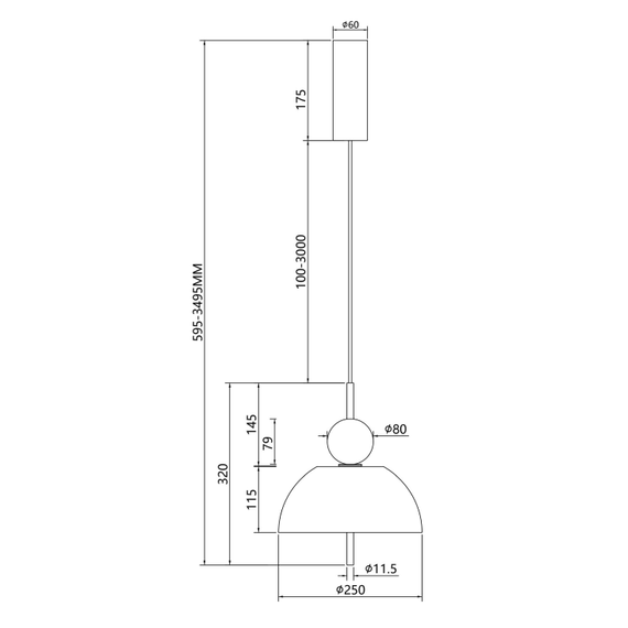 LED Пендел Bangkok MOD185PL-L11B3K1 Maytoni 12W 3000K | Osvetlenieto.bg