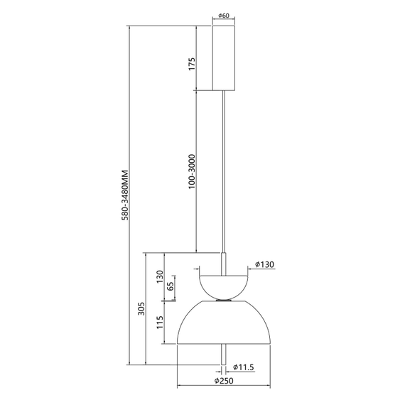LED Пендел Bangkok MOD185PL-L12CG3K2 Maytoni 12W 3000K | Osvetlenieto.bg