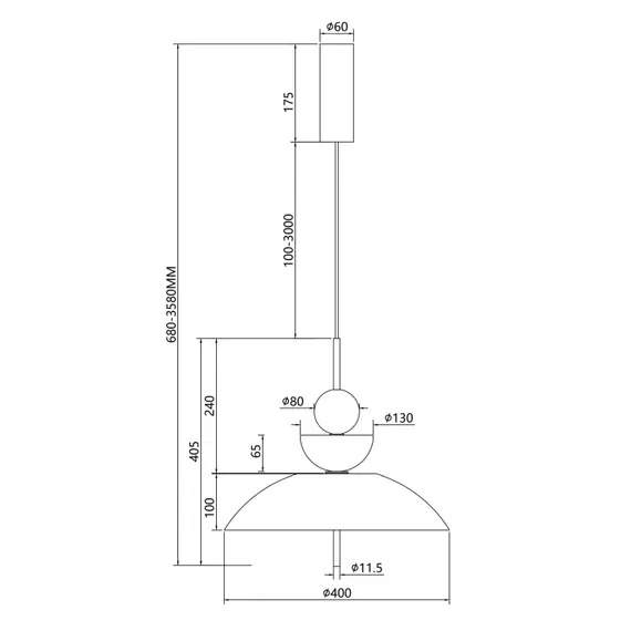 LED Полилей Bangkok MOD185PL-L6B3K3 Maytoni 12W 3000K | Osvetlenieto.bg