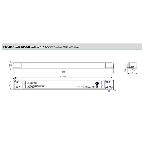 LED Захранване POS 150W 48V/3.17A CV FTPC150V48-S2 | Osvetlenieto.bg