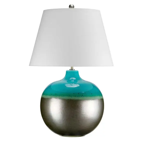 Настолна лампа Laguna 1xE27 Large Turquoise and Graphite Glaze Elstead Lighting LAGUNA-TL-LRG | Osvetlenieto.bg