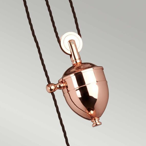 Пендел Provence 1xE27 Rise and Fall Polished Copper Elstead Lighting PV-P-CPR | Osvetlenieto.bg