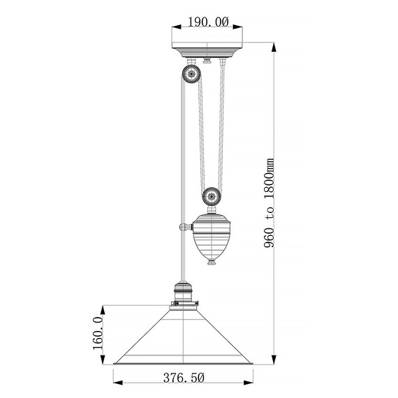 Пендел Provence 1xE27 Rise and Fall Polished Copper Elstead Lighting PV-P-CPR | Osvetlenieto.bg