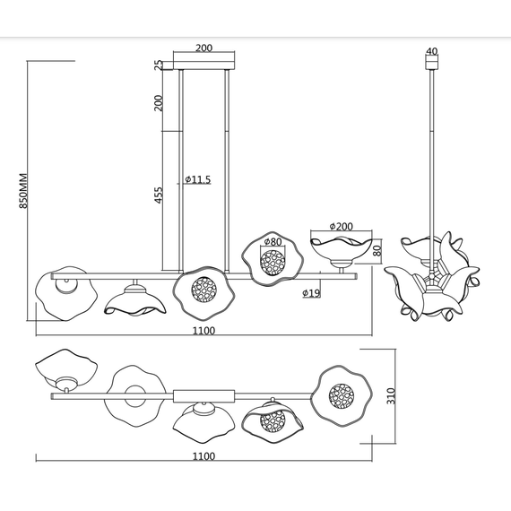 Полиелй Miracle MOD207PL-05BS Maytoni 5xG9 | Osvetlenieto.bg
