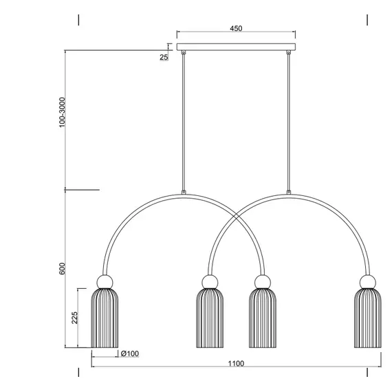 Полилей Antic MOD302PL-04GR Maytoni 4xE27 | Osvetlenieto.bg
