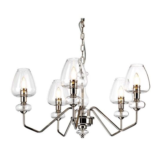 Полилей Armand 5xE14 Polished Nickel Plated Clear Glass Shades Elstead Lighting DL-ARMAND5-PN | Osvetlenieto.bg