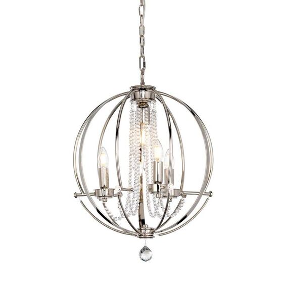 Полилей Cassie 3xE14 Light Polished Nickel Plated Elstead Lighting CASSIE4 | Osvetlenieto.bg