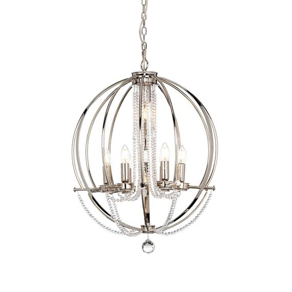 Полилей Cassie 6xE14 Polished Nickel Plated Elstead Lighting CASSIE7 | Osvetlenieto.bg