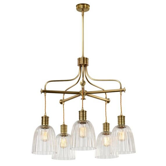 Полилей Douille 5xE27 Aged Brass Elstead Lighting DOUILLE5-AB | Osvetlenieto.bg
