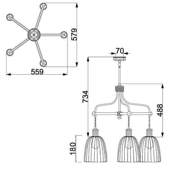 Полилей Douille 5xE27 Polished Nickel Elstead Lighting DOUILLE5-PN | Osvetlenieto.bg